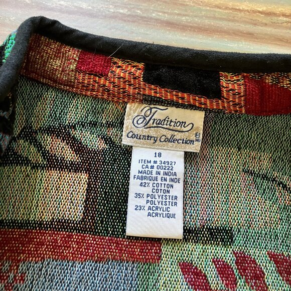 Textured Chenille Patchwork Tapestry Jacket Tradition Country Collection - Picture 4 of 6